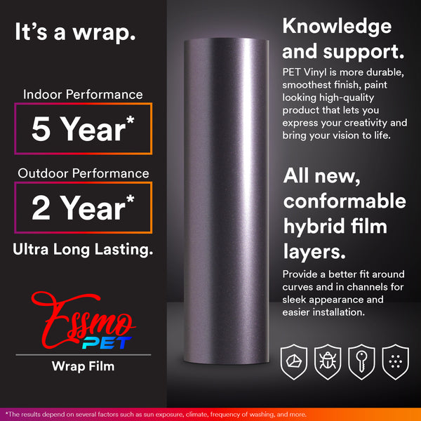 PET Matte Metallic Carpi Gray Purple Vinyl Wrap