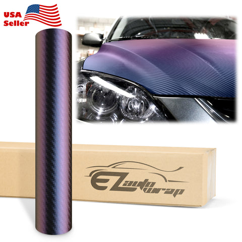 Chameleon Carbon Fiber Purple Blue Vinyl Wrap