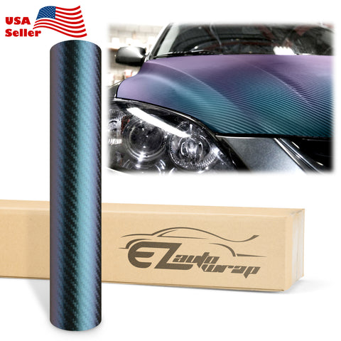 Chameleon Carbon Fiber Purple Teal Vinyl Wrap