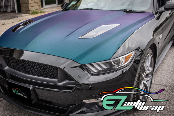 Chameleon Carbon Fiber Purple Teal Color Shift Vinyl Wrap