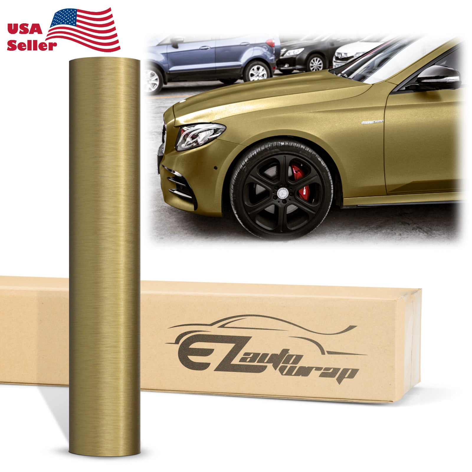 Brushed Aluminum Gold Vinyl Wrap