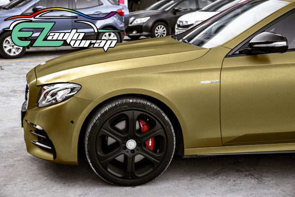 Brushed Aluminum Gold Vinyl Wrap
