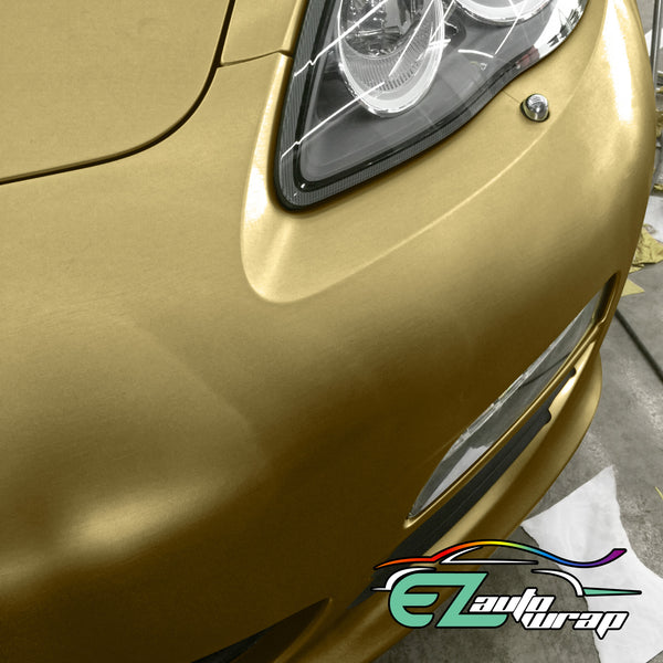Brushed Aluminum Gold Vinyl Wrap