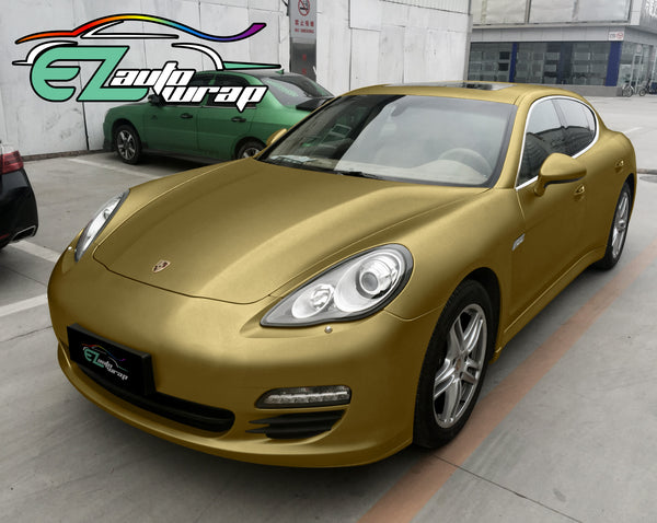 Brushed Aluminum Gold Vinyl Wrap