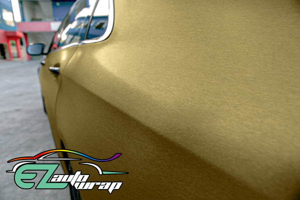 Brushed Aluminum Gold Vinyl Wrap