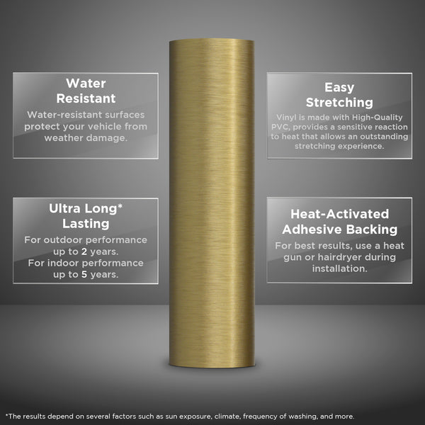 Brushed Aluminum Gold Vinyl Wrap