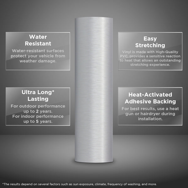 Brushed Aluminum Silver Vinyl Wrap