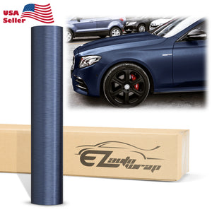Brushed Aluminum Navy Blue Vinyl Wrap