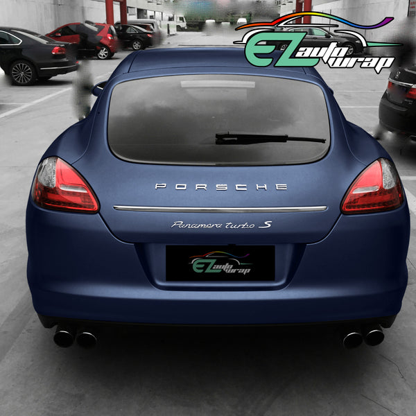 Brushed Aluminum Navy Blue Vinyl Wrap