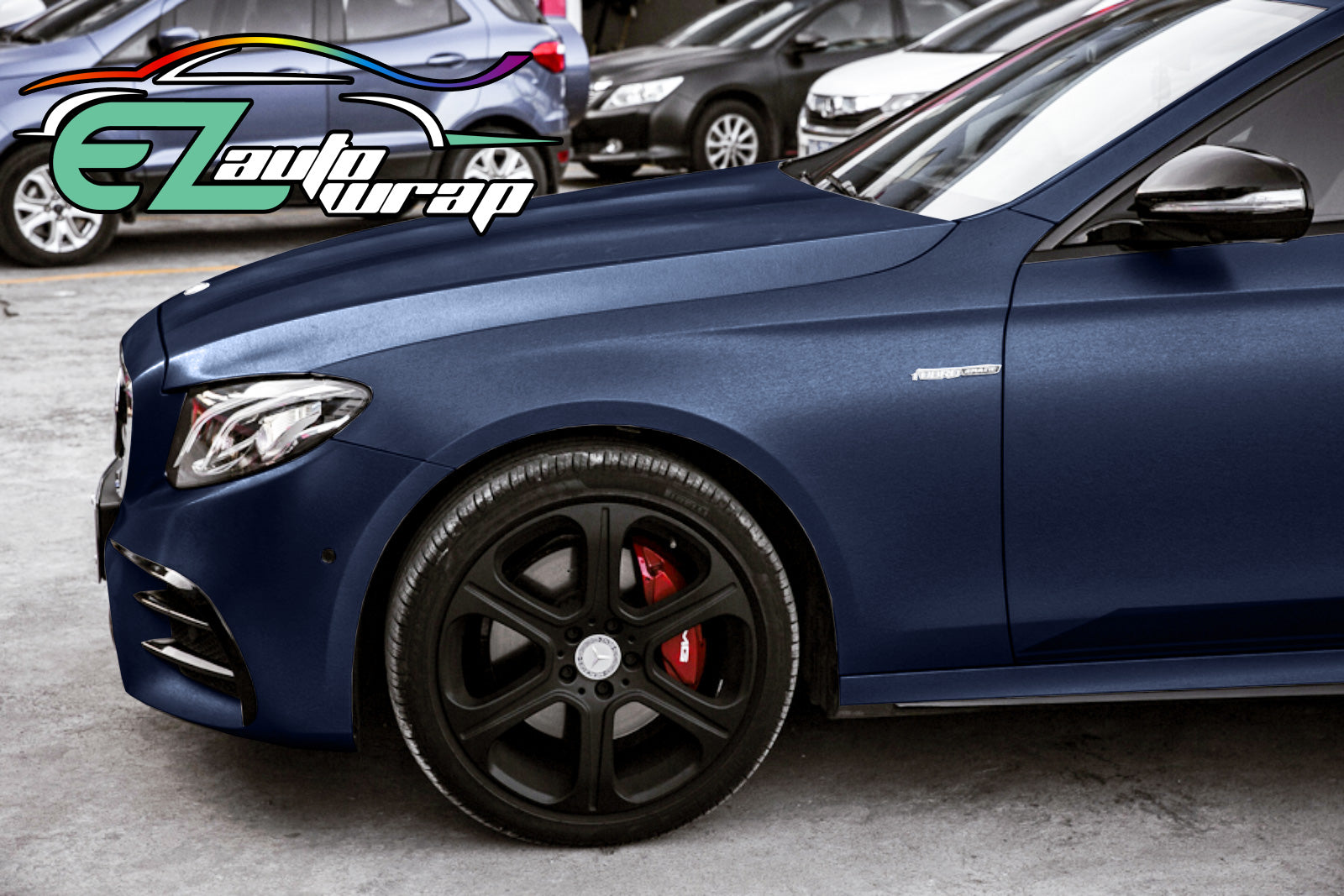 Brushed Aluminum Navy Blue Vinyl Wrap EzAuto Wrap