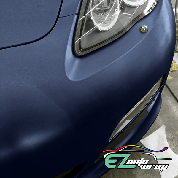 Brushed Aluminum Navy Blue Vinyl Wrap
