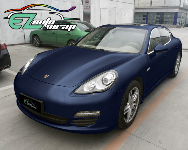 Brushed Aluminum Navy Blue Vinyl Wrap