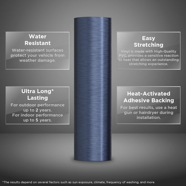 Brushed Aluminum Navy Blue Vinyl Wrap