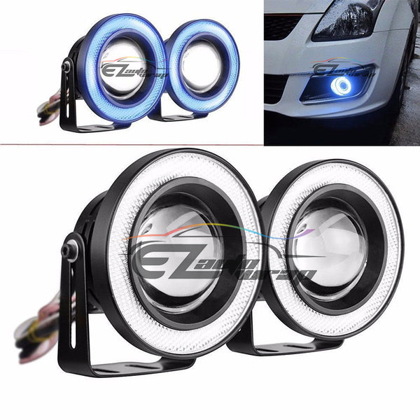 2pcs High Power Projector LED Angel Eyes Rings (Blue / White) (2.5" inches / 3" inches / 3.5" inches)