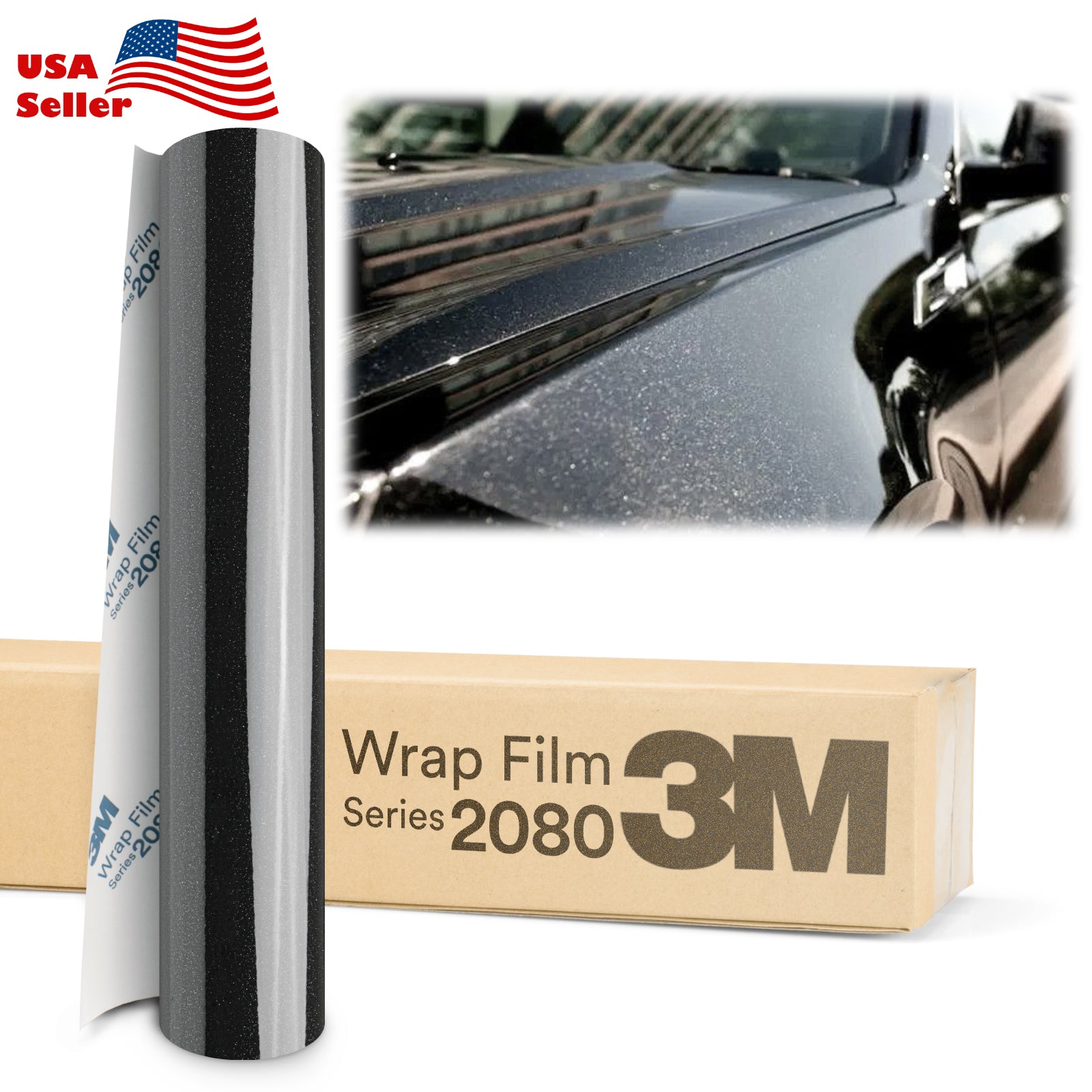 Genuine 3M 2080 Series G212 Gloss Black Metallic Vinyl Wrap