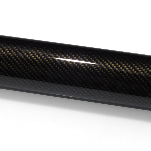 PET 3K Ceramic Carbon Fiber Gloss Black Gold Vinyl Wrap