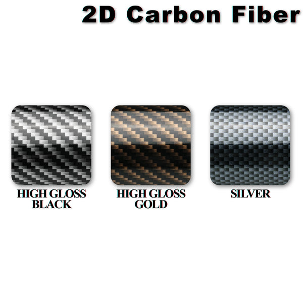 2D High Gloss Black Silver Carbon Fiber Textured Vinyl Wrap
