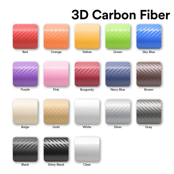 3D Carbon Fiber Textured Shiny Black Matte Vinyl Wrap