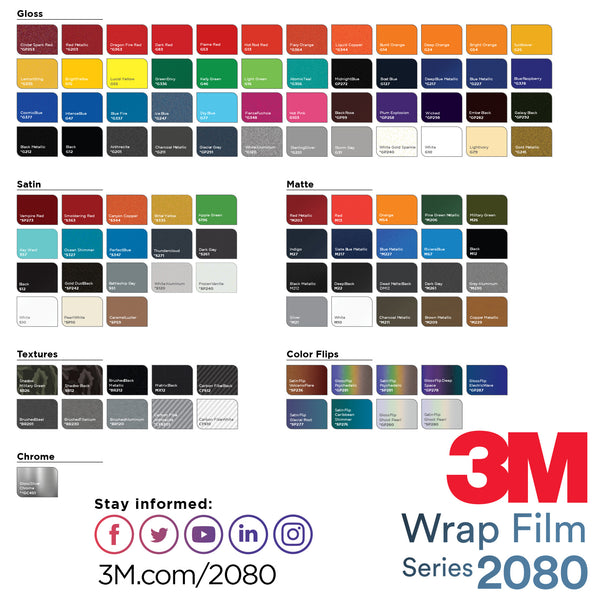 Genuine 3M 2080 Series Vinyl Wrap 1FTx5FT