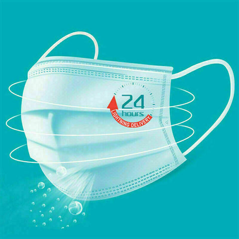 50pcs 3-ply disposable face masks