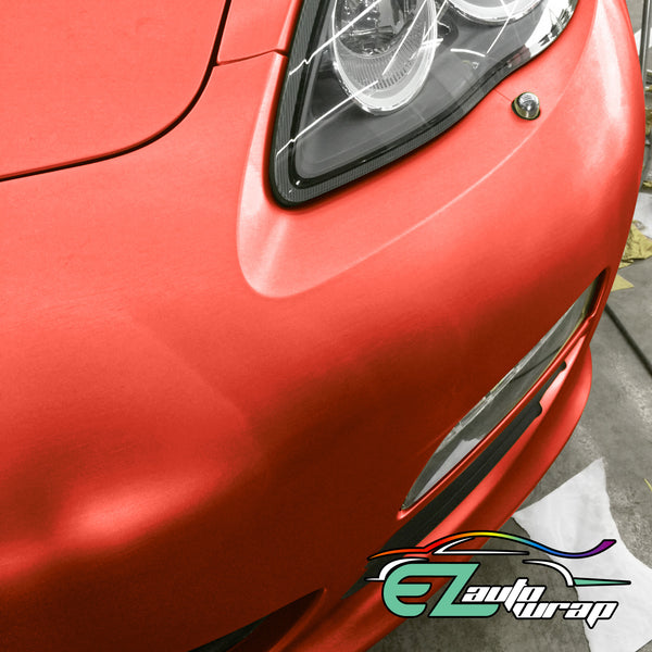 Brushed Aluminum Red Vinyl Wrap