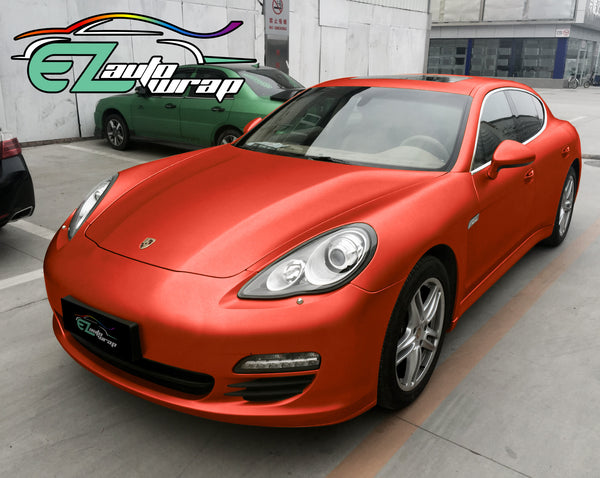 Brushed Aluminum Red Vinyl Wrap