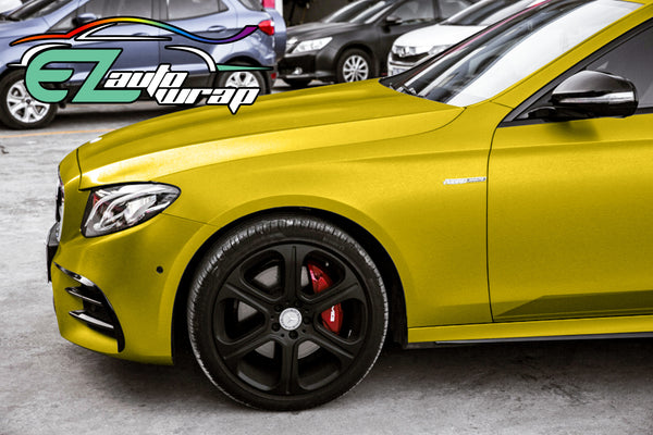 Brushed Aluminum Yellow Vinyl Wrap