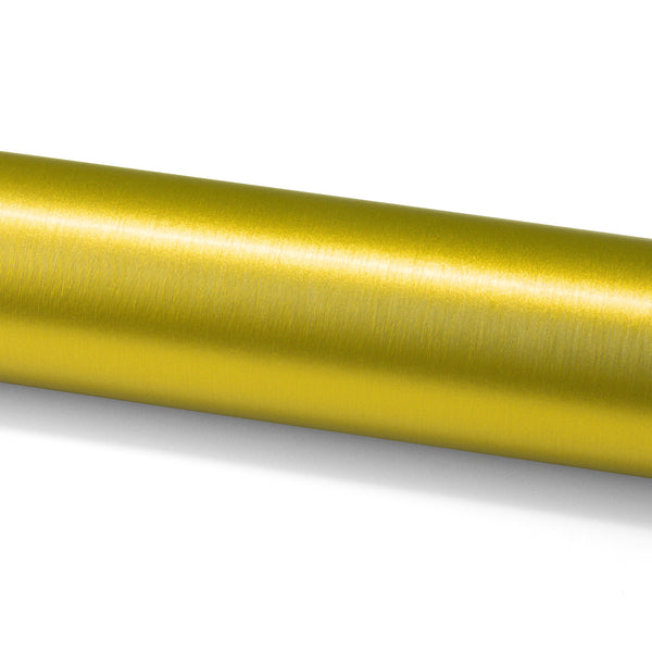 Brushed Aluminum Yellow Vinyl Wrap