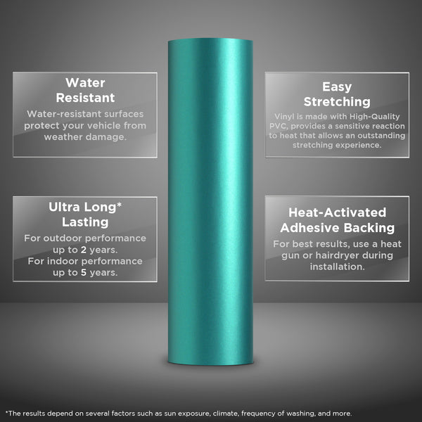 Satin Chrome Teal Vinyl