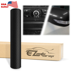 4D Carbon Fiber Textured Black Semi Gloss VInyl Wrap