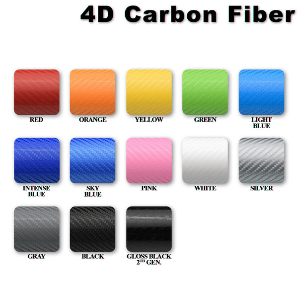 4D Carbon Fiber Textured Black Semi Gloss VInyl Wrap