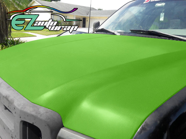 4D Carbon Fiber Textured Green Semi Gloss VInyl Wrap