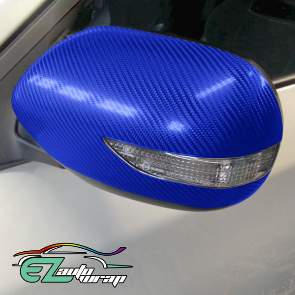 4D Carbon Fiber Textured Intense Blue Semi Gloss VInyl Wrap