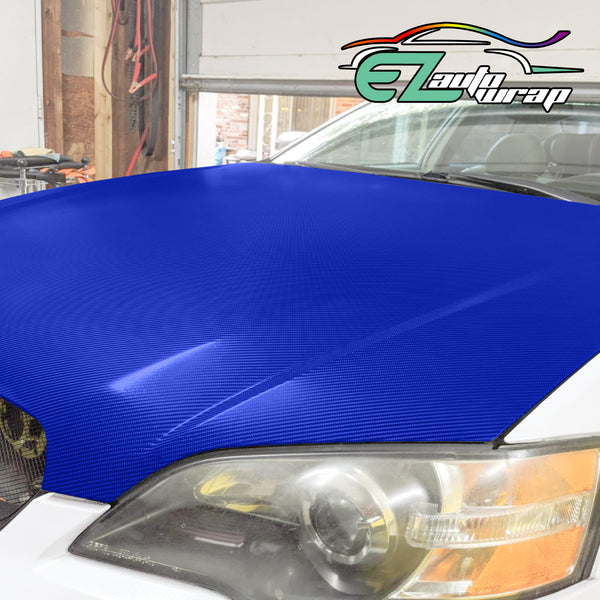 4D Carbon Fiber Textured Intense Blue Semi Gloss VInyl Wrap