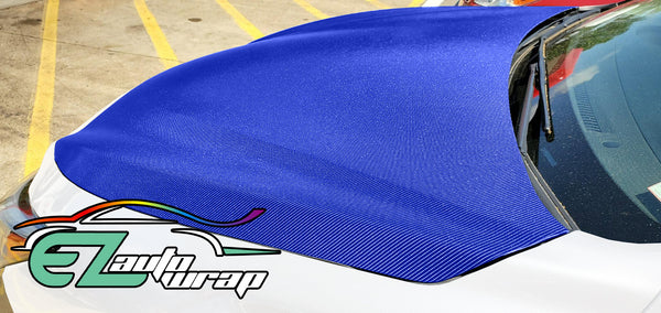4D Carbon Fiber Textured Intense Blue Semi Gloss VInyl Wrap