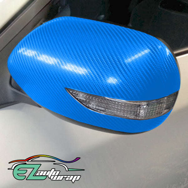 4D Carbon Fiber Textured Light Blue Semi Gloss VInyl Wrap