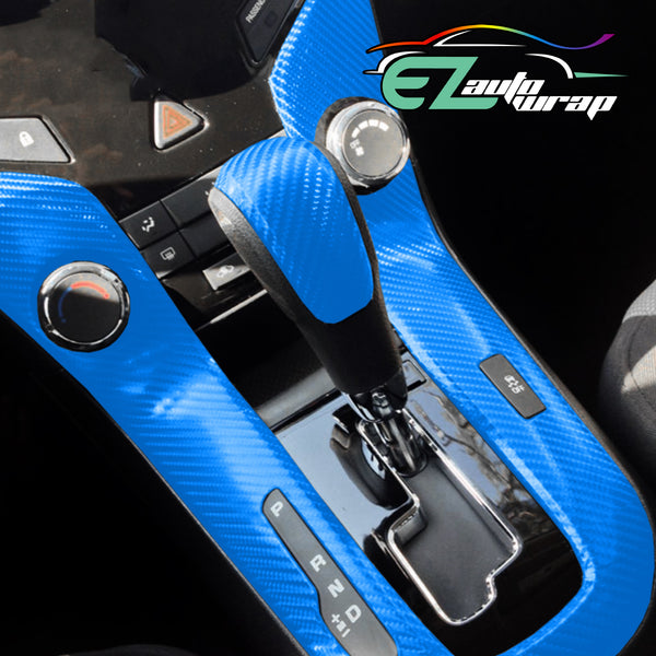 4D Carbon Fiber Textured Light Blue Semi Gloss VInyl Wrap
