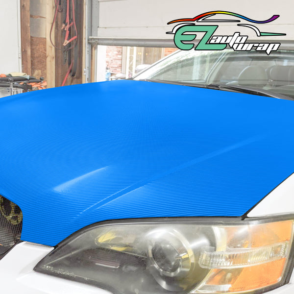 4D Carbon Fiber Textured Light Blue Semi Gloss VInyl Wrap