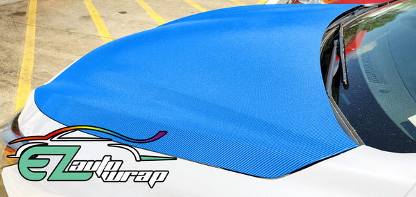 4D Carbon Fiber Textured Light Blue Semi Gloss VInyl Wrap