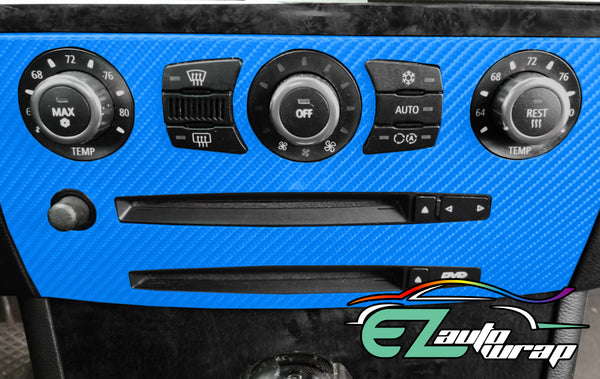 4D Carbon Fiber Textured Light Blue Semi Gloss VInyl Wrap
