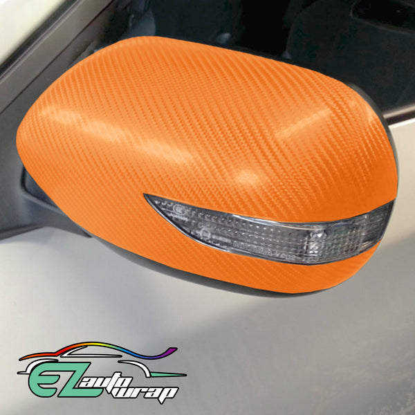 4D Carbon Fiber Textured Orange Semi Gloss VInyl Wrap