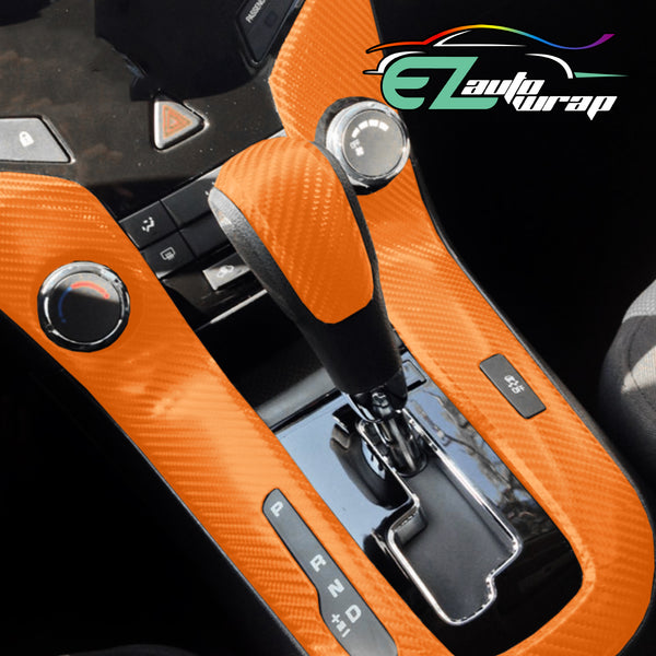 4D Carbon Fiber Textured Orange Semi Gloss VInyl Wrap