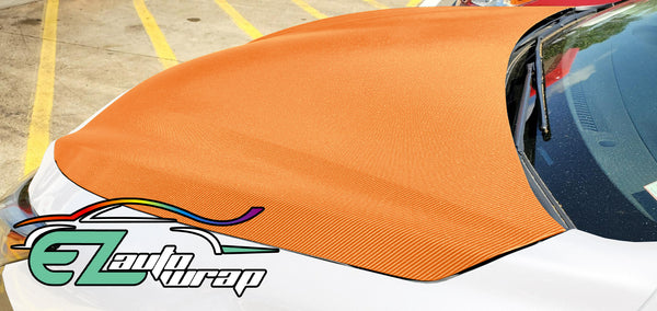 4D Carbon Fiber Textured Orange Semi Gloss VInyl Wrap