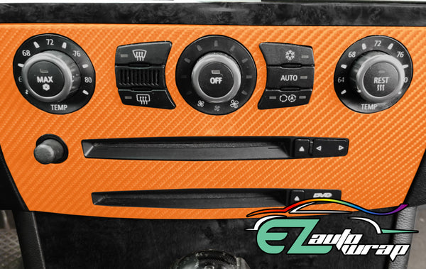 4D Carbon Fiber Textured Orange Semi Gloss VInyl Wrap