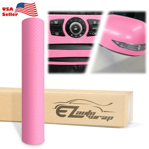 4D Carbon Fiber Textured Pink Semi Gloss VInyl Wrap