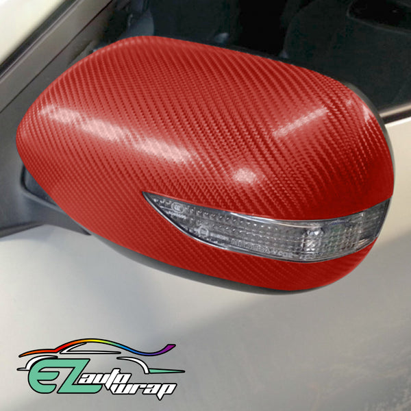 4D Carbon Fiber Textured Red Semi Gloss VInyl Wrap
