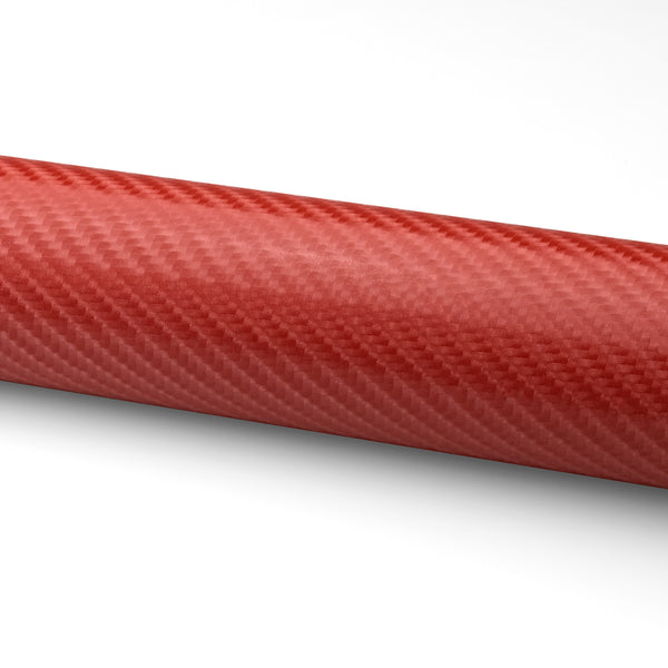 4D Carbon Fiber Textured Red Semi Gloss VInyl Wrap