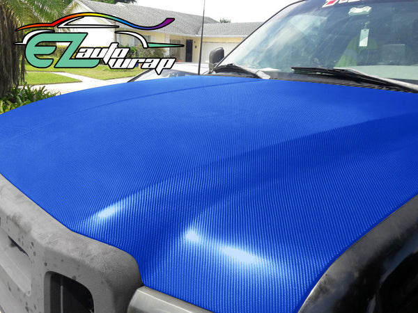 4D Carbon Fiber Textured Sky Blue Semi Gloss VInyl Wrap