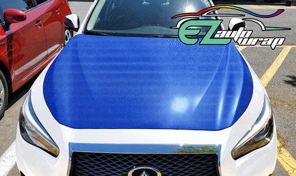 4D Carbon Fiber Textured Sky Blue Semi Gloss VInyl Wrap