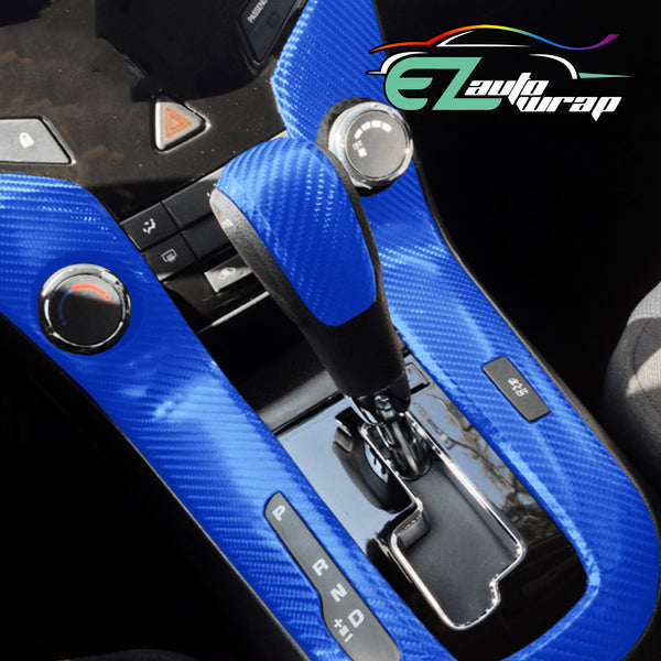4D Carbon Fiber Textured Sky Blue Semi Gloss VInyl Wrap